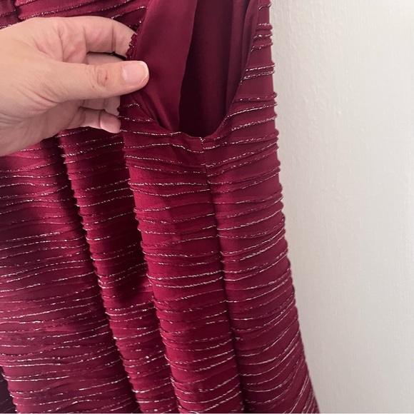 Lane Bryant Burgundy A-Line Midi Dress Crewneck 10/12 - Picture 11 of 13